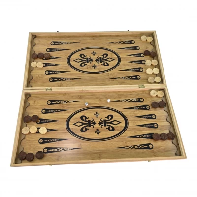 Нарды+шахматы из бамбука (59,7 × 59,7 × 1,7 см) Нарды+шахматы из бамбука (59,7 × 59,7 × 1,7 см)