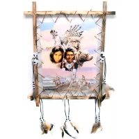 Тотем Индейцы с животными (50х60 см)E