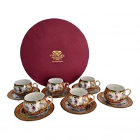 Сервиз круглый фарфор (110 мл)(6SCS1121-A) 6 чашек+ 6 блюдецДевушки(h-5,5см, d-5см,d блюдца 11 см)