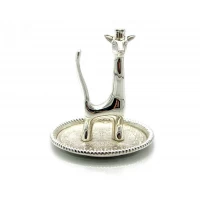 Подставка под кольца Жираф (9х9,5х7,5 см)Серебро