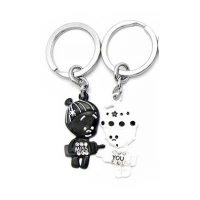 Брелоки для влюбленных (Q) Мальчик и девочка черно-белые