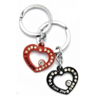 Брелоки для влюбленных (Q) Сердечки черно-красные