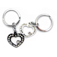 Брелоки для влюбленных (Q) Сердечки черно-белые