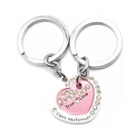 Брелоки для влюбленных (Q) Сердечки бело-розовые