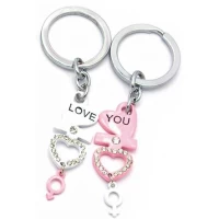 Брелоки для влюбленных (Q) Сердечки белый-черный