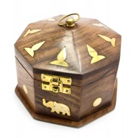 Шкатулка розовое дерево (8 граней)(14х14х9 см)(6х6)