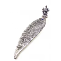 Подставка под благовония Ганеша серебрянная (29,5х6х5,5 см)(Непал)