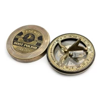 Солнечные часы с компасом бронзовые (d-8,5,h-2,1 см)