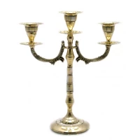 Подсвечник бронзовый с перламутром на 3 свечи (25х21х9 см)(470 г.)