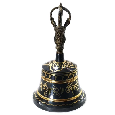 Колокол чакровый (d-11,5,h-19 см)(Bell Itching No.4 Black/Gold) код 23494