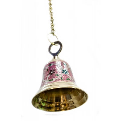 Колокол с рисунком на цепи (d-12,h-67,5 см)(Bell Cld Hanging M) код 23515