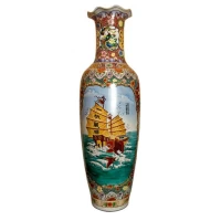 Ваза керамическая Корабль с рыбой и фазаны (132 см)