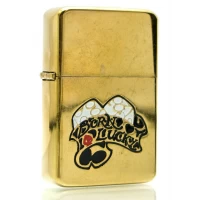 Зажигалка бензиновая Born Luky, бронзовая, в подарочной упаковке