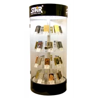ПОД ЗАЛОГ Стенд для зажигалок вращающийся с подсветкой (на 32 зажигалки)(62,5х28,75х28,75 см)