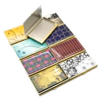 Визитница металлическая с рисунком (9,3х5,9х1,4 см)