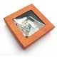 Зеркальце косметическое "Узор с камнями" хром (d-7 см) (в коробке + чехольчик) код 23676