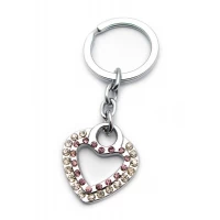 Брелок со стразами (S) Сердечко (12 шт/уп)