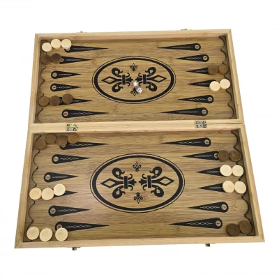 Нарды+шахматы из бамбука (48×48×1,9 см) Нарды+шахматы из бамбука (48×48×1,9 см)