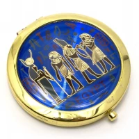 Зеркальце косметическое Египет  золото (d-7 см)(в коробке + чехольчик)
