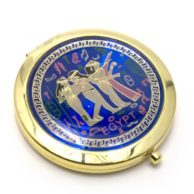 Зеркальце косметическое Египет  золото (d-7 см)(в коробке + чехольчик)
