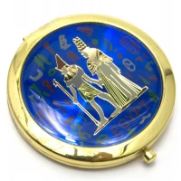 Зеркальце косметическое Египет  золото (d-7 см)(в коробке + чехольчик)