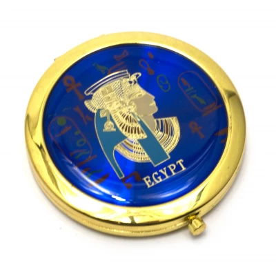 Зеркальце косметическое Египет  золото (d-7 см)(в коробке + чехольчик)