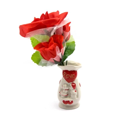 Ваза с букетом цветов (21х9х6 см) Ваза с букетом цветов (21х9х6 см)(A868-6) код 23959