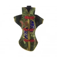 Чехол на бутылку зеленый Кимоно (28х25 см)