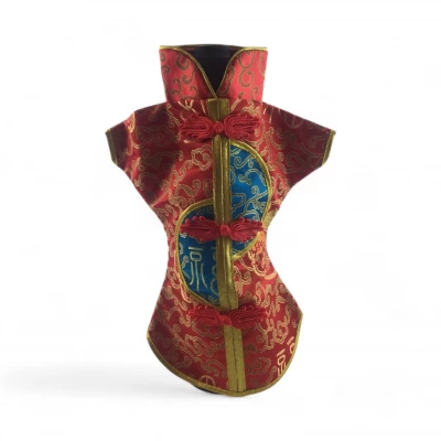 Чехол на бутылку красный Кимоно (28х25 см)