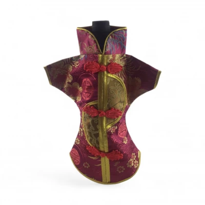 Чехол на бутылку малиновый Кимоно (28х25 см)