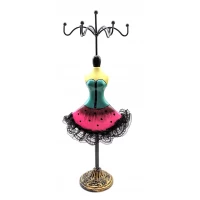 Подставка под бижутерию Манекен бирюзово-малиновая (27,5х7х10 см)