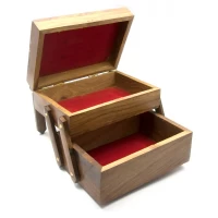 Шкатулка раздвижная розовое дерево (18х12х12,5 см)(7х5)
