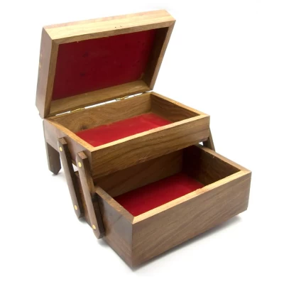 Шкатулка раздвижная розовое дерево (18х12х12,5 см)(7"х5") код 24470