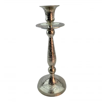 Подсвечник бронзовый  Серебро (24,5х9,5х9,5 см)