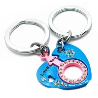 Брелоки  для влюбленных (Q) Сердца (469) сине-розовый