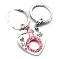 Брелоки для влюбленных (Q) Сердца (469) бело-розовый