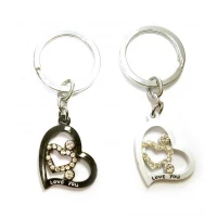 Брелоки  для влюбленных (Q) Сердечки черно-белые