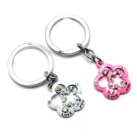 Брелоки  для влюбленных (Q) Цветочки бело-розовые