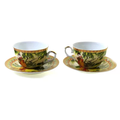 Сервиз фарфор (2JBS140) 2 чашки +2 блюдца "Гейша" (16 шт. в ящ.) код 24775