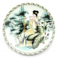 Тарелка настенная Девушка с флейтой (15 см)(6P174)(48 шт/ящ)