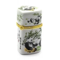 Футляр для зубочисток Панды сердечко  (8х4,5х4,5 см)