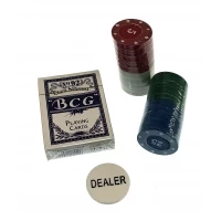 Покерный набор в блистере (колода карт,60 фишек)(24,5х12х4,5 см)(вес фишки 4 гр. d-39 мм)