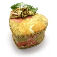 Шкатулка ткань Сердце (14х13х10,5 см)