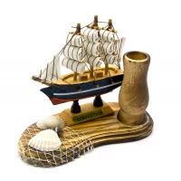 Модель парусника с подставкой для ручек (14х10,5х7 см)