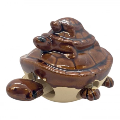 Черепашка  керамическая (шевелит лапками) (8х6х5,5 см) коричневая
