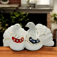 Голуби пара фарфор (15.5х7х7.5 см) цветные