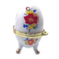 Шкатулка яйцо Цветы  (7,5 х5х5см)J
