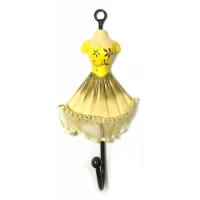 Вешалка-ключница для одежды Манекен желтый (28х13х13 см)