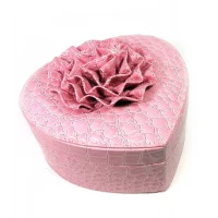 Шкатулка для бижутерии Сердечко розовая (17,5х18,5х11 см)