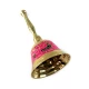 Колокольчик с ручкой с рисунком бронзовый Птицы на розовом фоне (12,5х6 см)
